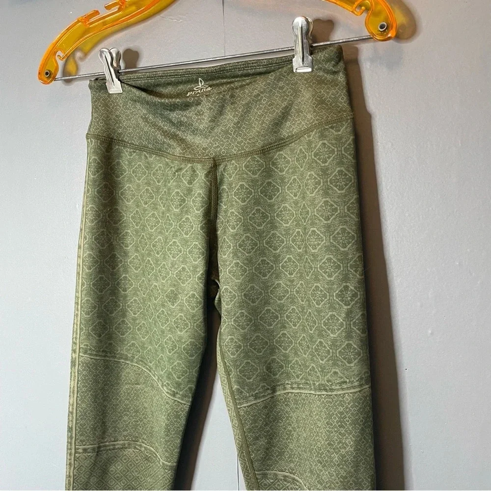 PrAna Olive Green‎ Geometric Roxanne Athletic Leggings size small